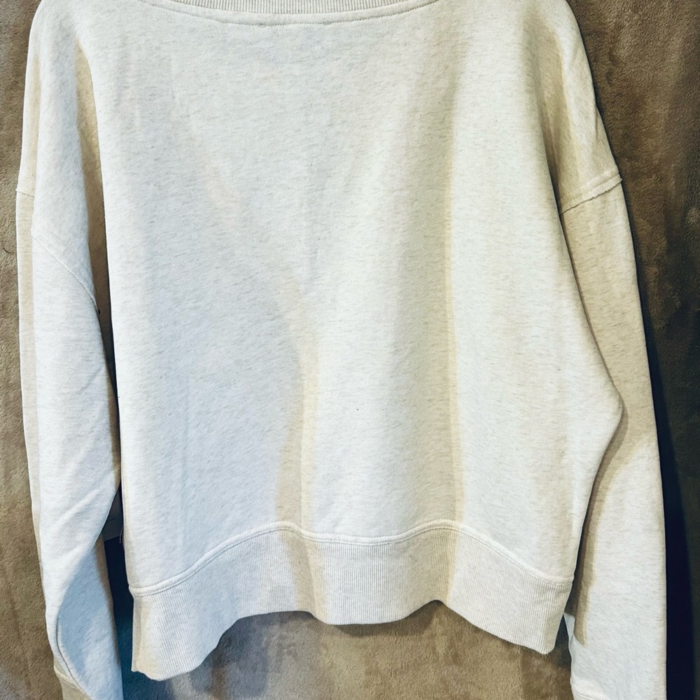 Jessica Simpson Oatmeal Heather Beaded Shoulder Crew Pullover – NWT – XL - Picture 6 of 6